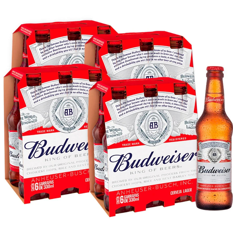 Budweiser Long Neck 330ml - Pack 24 Unidades