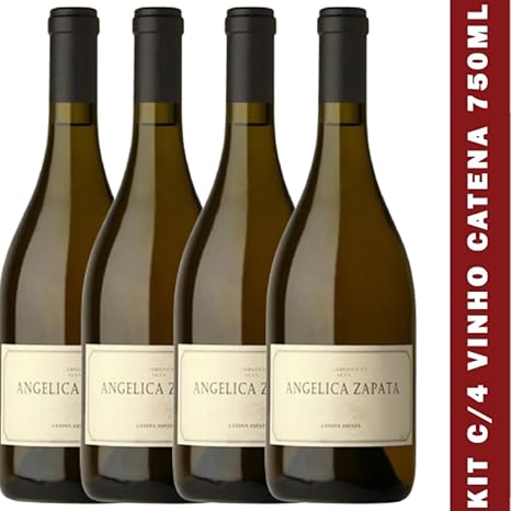 Caixa c/ 4 Angelica Zapata Chardonnay Alta, Vinho Branco Argentino, 750ml