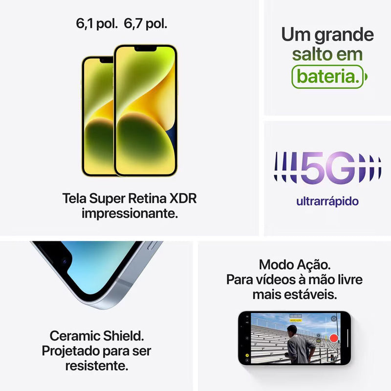 Apple iPhone 14 128GB Meia-noite (preto)  6,1” 12MP - iOS 5G