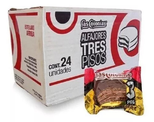 Alfajor Negro 3 Pisos - Las Colônias  - Caixa c/ 24un