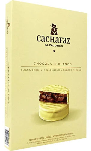 Alfajor Cachafaz Chocolate Branco - Caixa 6un - Argentino