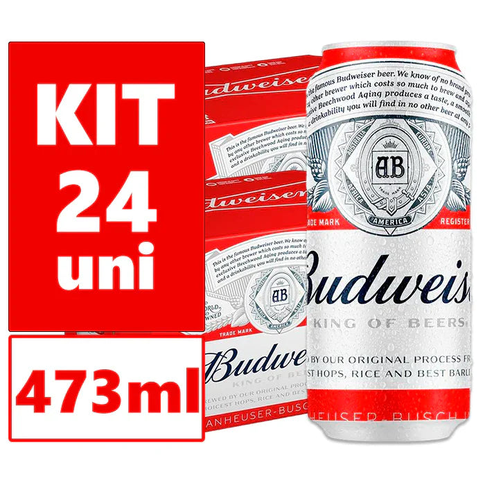 Budweiser Latão 473ml – Pack de 24 unidades