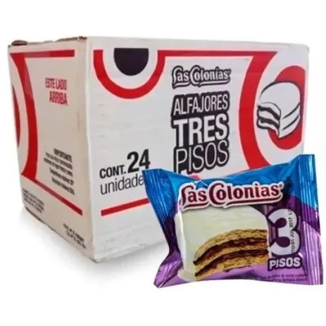 Alfajor Branco 3 Pisos - Las Colônias  - Caixa c/ 24un